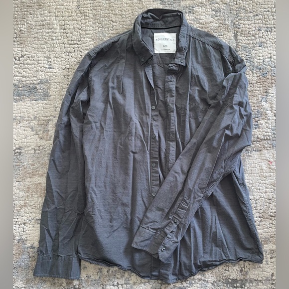 Aeropostale Gray Button-Up Shirt size XL - Picture 1 of 3
